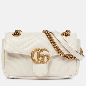 Gucci GG marmot chain bag in off white